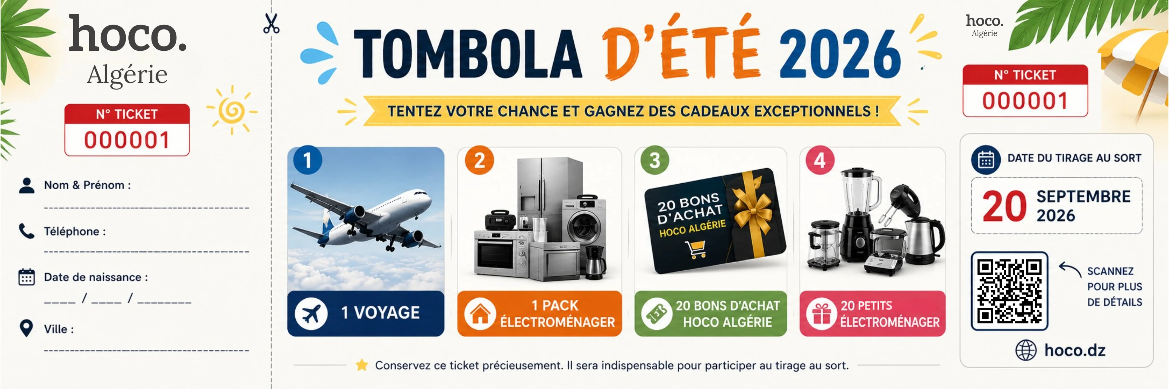 Ticket de tombola HOCO