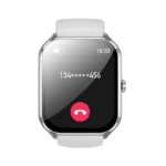 Montre Hoco Y28 argent, écran d'appel téléphonique entrant.