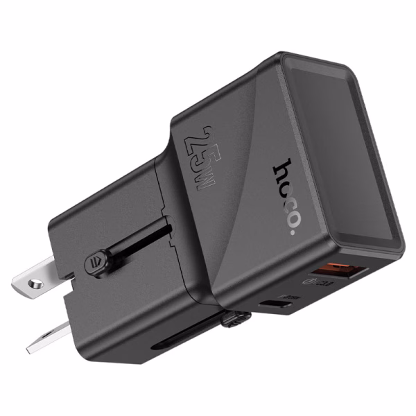 HOCO AC 24 - chargeur voyage duel ports  PD25W+QC3.0 Set (C toIP) / (C to C ), mini black