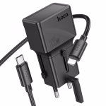 HOCO AC 24 - chargeur voyage duel ports  PD25W+QC3.0 Set (C toIP) / (C to C ), mini black – Image 7