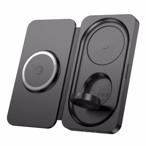 HOCO CQ13 - station de charge sans fil voyage pliable ( 15W+5W+2,5W) - compact dans les bagages