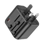 Chargeur voyage compact HOCO AC15 Walker design élégant noir avec ports USB-C et USB-A Algérie