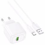 HOCO CS 52A - chargeur rapide surplus a port unique QC3.0 (Type-C) (micro)- version europeene white – Image 2