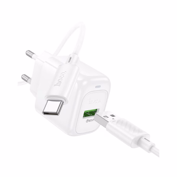 HOCO CS 52A - chargeur rapide surplus a port unique QC3.0 (Type-C) (micro)- version europeene white