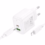 HOCO CS 55A -chargeur rapide surplus PD30W +QC3.0 (C to IP)/(c to c ) - version europeene white – Image 7