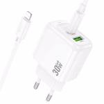 HOCO CS 55A -chargeur rapide surplus PD30W +QC3.0 (C to IP)/(c to c ) - version europeene white – Image 6