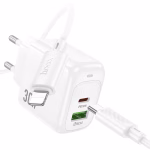 HOCO CS 55A -chargeur rapide surplus PD30W +QC3.0 (C to IP)/(c to c ) - version europeene white – Image 5