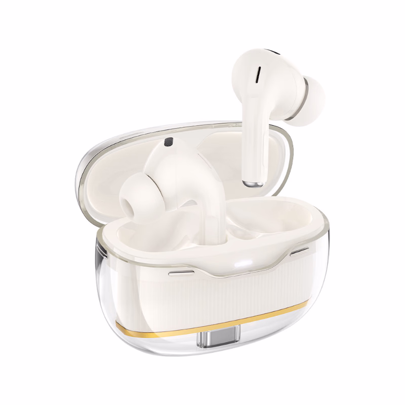 HOCO Algérie DZ - EW54 Rayo true wireless BT headset milky white (2) HOCO EW54 - écouteur sans fil RAYO bluetooth 5,3 TWS - performance et design moderne – Image 1