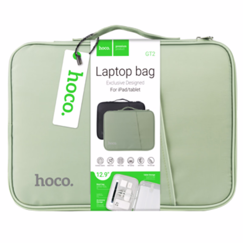 HOCO Algérie DZ - GT2 Simple series laptop bag(12.9 inch) green (3) HOCO GT2 - Sac d'ordinateur portable de la série Simple (12,9 pouces) vert - matériaux de qualités avec un design moderne – Image 1