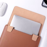 HOCO GT5 - Sacoche d'ordinateur multi-fonction de la série Delight avec support (15,6 pouces) marron - support intégré avec intérieur en microfibre – Image 6