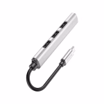 HOCO HB26 - Adaptateur 4 en 1 (Type-C vers USB 3.0 + USB 2.0 * 3) argent – Image 3