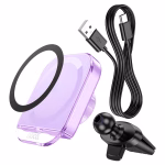 HOCO HW17 - Support de voiture magnétique sans fil à chargement rapide  Crystal (sortie d'air) – Image 5