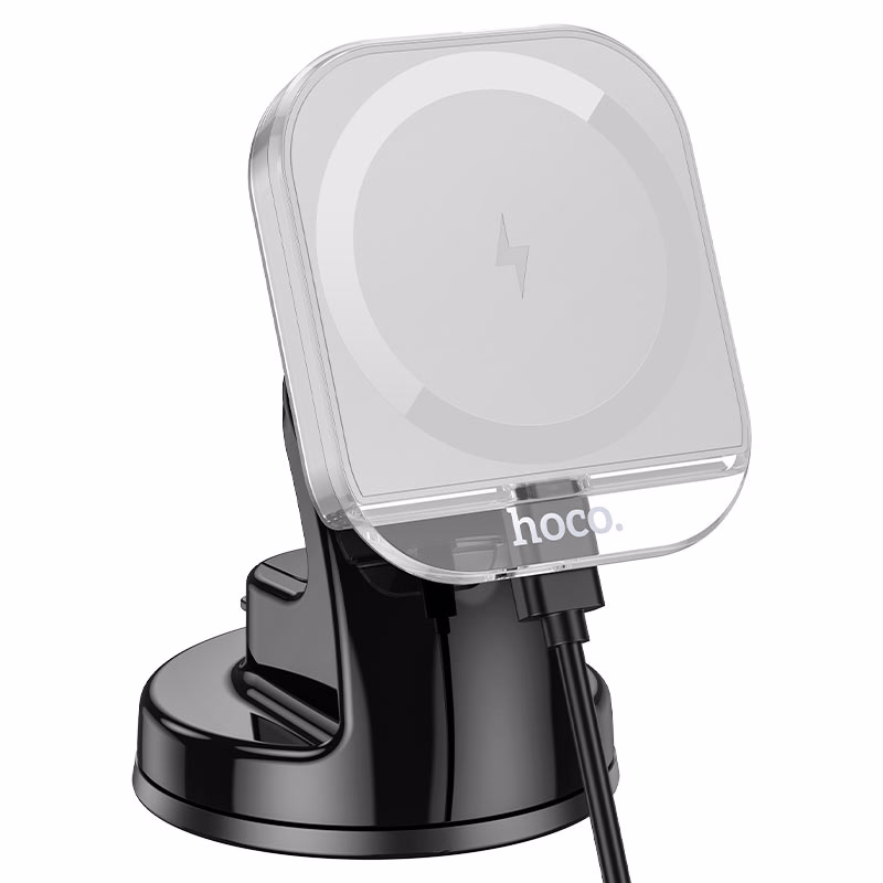 HOCO Algérie DZ - HW18 Crystal magnetic wireless fast charging car holder(center console) gray HOCO HW18 - Support de voiture magnétique sans fil à chargement rapide Crystal (console centrale) – Image 1