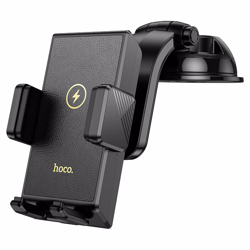 HOCO Algérie DZ - HW22 Precious wireless fast charging car holder(center console) black (3) HOCO HW 22 - Support de voiture à chargement rapide sans fil Precious (console centrale) – Image 1