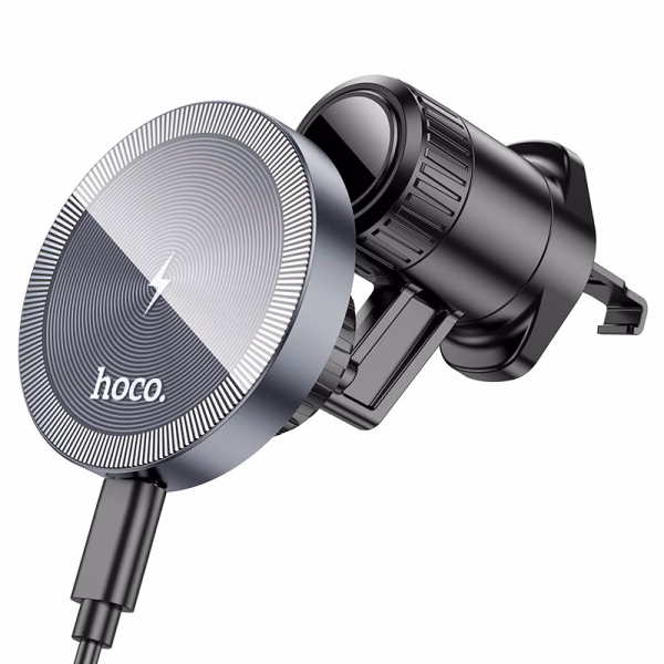 HOCO HW6 - Support de voiture magnétique sans fil à chargement rapide en métal   (sortie d'air)