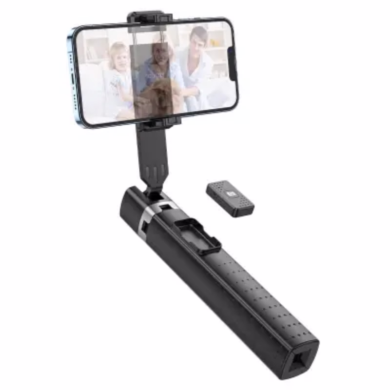 HOCO Algérie DZ - K18 four-leg live broadcast holder black (3) HOCO K18 - baton selfie à quatre pieds pour difusion en direct avec commandes a distance black – Image 1