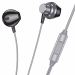 HOCO M125 - Écouteurs fillaire universels intelligents en métal  avec microphone gris métal – Image 2