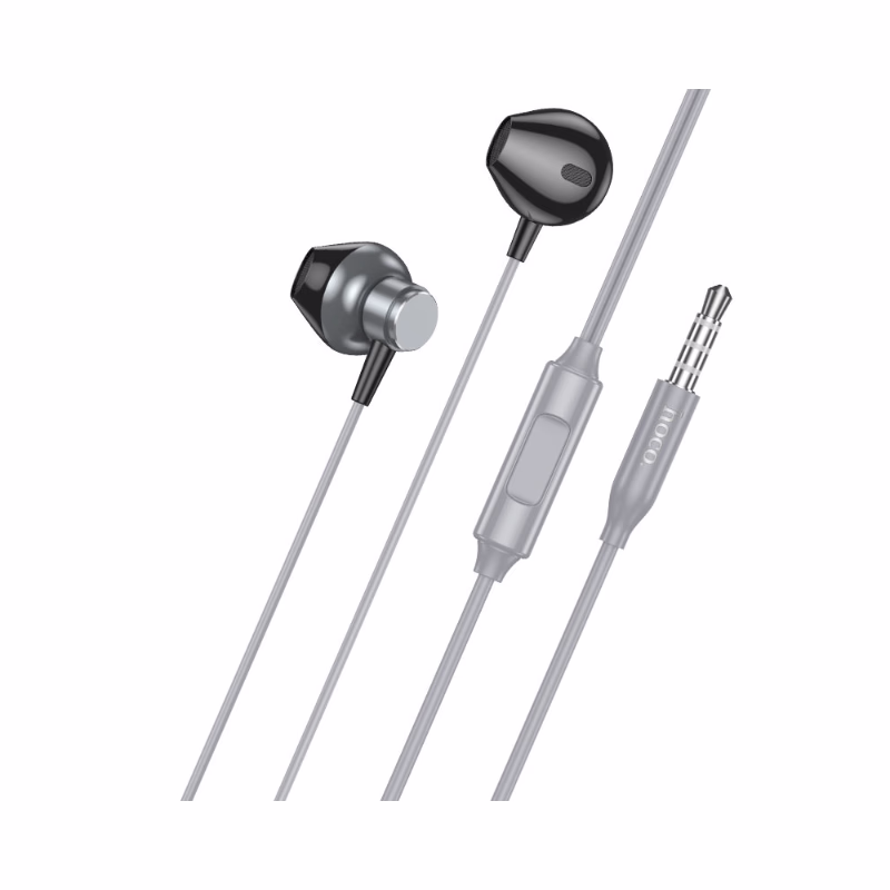 HOCO Algérie DZ - M125 Smart metal universal earphones with microphone metal gray (4) HOCO M125 - Écouteurs fillaire universels intelligents en métal avec microphone gris métal – Image 1