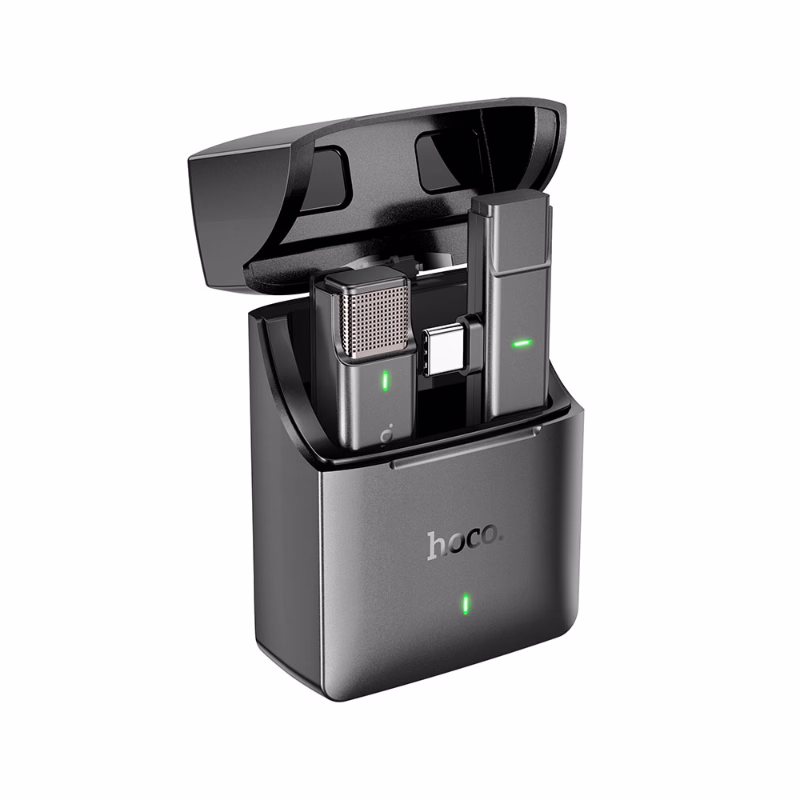 HOCO Algérie DZ - S31 Stream wireless microphone wireless microphone +receiver for typ c gray nebula (6) HOCO S31 - Microphone sans fil Stream microphone sans fil + récepteur gris nébuleuse – Image 1