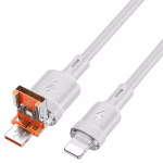 HOCO U131 Afortunado – Câble de charge 2-en-1 USB/Type-C vers iPhone / USB/Type-C vers Type-C- fiable et durable, idéale pour tous vos usages quotidiens – Image 2