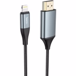 HOCO UA15 - Câble haute définition à l'écran  pour Lightning vers HDMI Gris métal