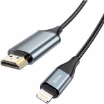 HOCO UA15 - Câble haute définition à l'écran  pour Lightning vers HDMI Gris métal – Image 2