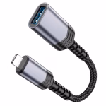 HOCO UA24 - Convertisseur  iP mâle vers USB femelle 2.0 Gris métal – Image 5