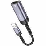HOCO UA26 - Adaptateur Ethernet USB-A vers RJ45 (1000 Mbps) Gris métal – Image 4