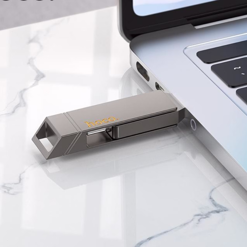 HOCO UD15 - Clé USB 3.2 Type-C Clever (32GB/64GB/128GB/256GB) gris métallisé - Hoco Algérie