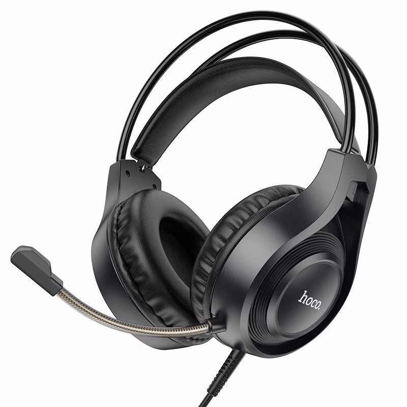 HOCO Algérie DZ - W106 Tiger gaming headset black (3) HOCO W106 Tiger – Casque de gaming filaire haute performance - Puissance, précision et style féroce – Image 1
