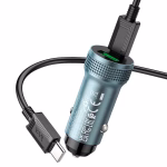 HOCO Z49B - Chargeur de voiture PD+QC 38W single / Set  (1C1A) Gris métal – Image 8