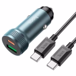 HOCO Z49B - Chargeur de voiture PD+QC 38W single / Set  (1C1A) Gris métal – Image 9