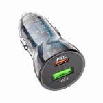 HOCOC Z47A- chargeur auto PD 30 W Transparent Discovery Edition Double Port Transparent black – Image 3