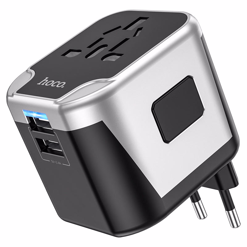 HOCO DZ -AC5 Level – Chargeur universel double port (USB-C + USB-A) - L’essentiel du voyage _ compact, pratique et universel HOCO AC5 Level – Chargeur universel double port (USB-C + USB-A) - L’essentiel du voyage : compact, pratique et universel – Image 1