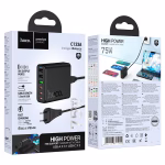 HOCO C133A Earl – Chargeur mural 6 ports PD 75W (3* USB-C + 3* USB-A) (Version EU) - Puissance professionnelle, design élégant – Image 7