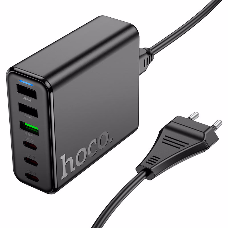 HOCO DZ -C133A Earl – Chargeur mural 6 ports PD 75W (3_ USB-C + 3_ USB-A) (Version EU) - Puissance professionnelle, design élégant HOCO C133A Earl – Chargeur mural 6 ports PD 75W (3* USB-C + 3* USB-A) (Version EU) - Puissance professionnelle, design élégant – Image 1