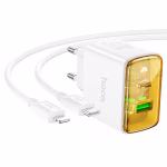 HOCO CS42A Smart PD 30W + QC3.0 charger set(C to iP)(EU) white  (version EU) - Puissance rapide, design intelligent – Image 3