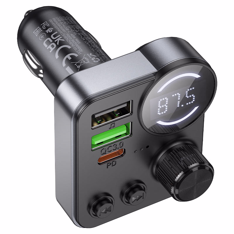 HOCO E86 Alegria – Transmetteur FM Bluetooth pour voiture 48W double port (PD30W + QC3.0) - Énergie, élégance et connectivité sans compromis - Hoco Algérie