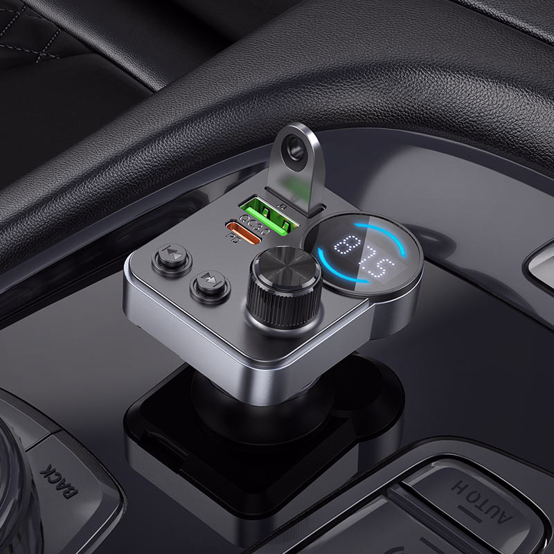 HOCO E86 Alegria – Transmetteur FM Bluetooth pour voiture 48W double port (PD30W + QC3.0) - Énergie, élégance et connectivité sans compromis - Hoco Algérie