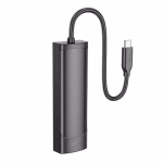 HOCO HB42 Easy Safety – Adaptateur Gigabit Ethernet 4-en-1 (Type-C vers USB 3.0×3 + RJ45) 20 cm – Image 6