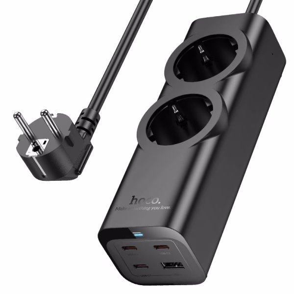 HOCO NS10 – Station de charge PD67W avec fiche EU et 2 prises universelles pour Algérie