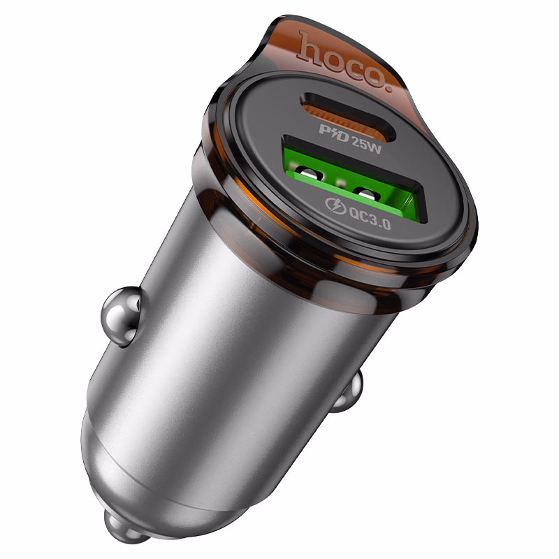 HOCO NZ16A Rigorous – Chargeur de voiture double port 43W PD25W + QC3.0 - Double puissance, design raffiné - Hoco Algérie