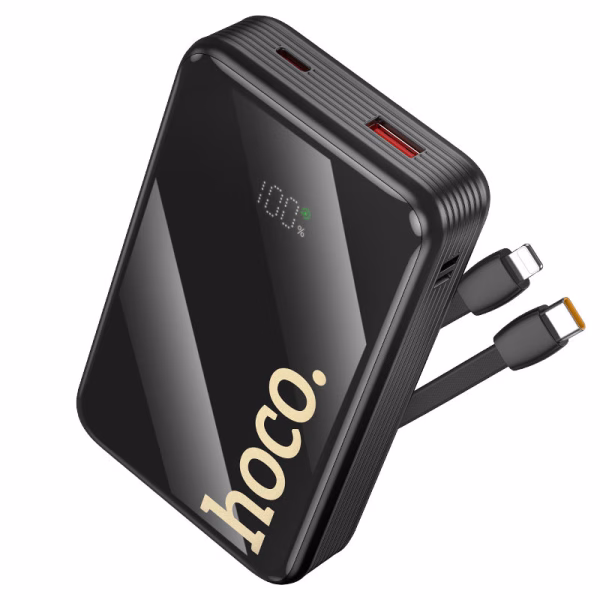 HOCO Q37A Graceful – Power Bank 22.5W + PD 20W avec deux câbles intégrés (20 000 mAh) – Double puissance, élégance prolongée