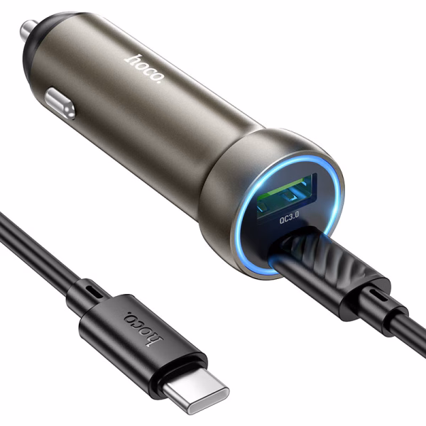 HOCO Z54A Prosperous – Chargeur de voiture double port 48W PD30W + QC3.0 avec câble - Puissance, élégance et performance à chaque trajet