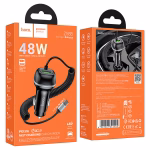 HOCO Z58B Rank – Chargeur de voiture intelligent 48W à charge rapide PD30W + QC3.0 avec câble intégré Type-C – Image 4