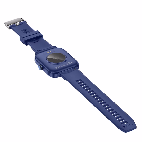 Smartwatch Hoco Y27 bleue posée sur fond clair – montre connectée avec appels Bluetooth Algérie