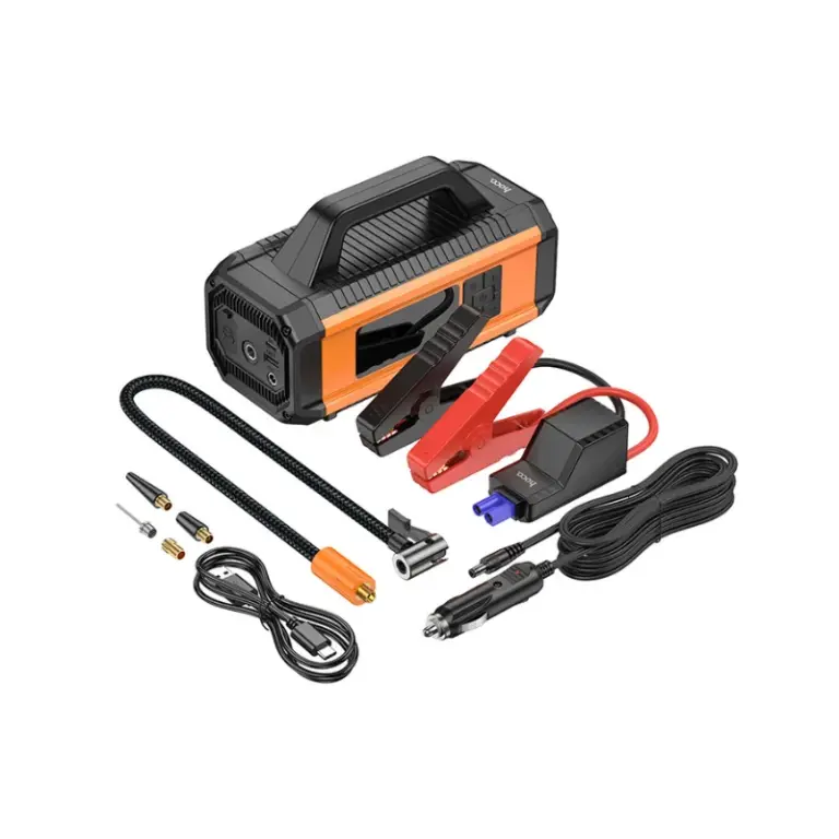 Contenu complet du coffret HOCO QS4 destiné aux automobilistes recherchant une solution d'urgence