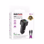 BOROFONE BZ34B - Chargeur de voiture DOUBLE PORT  PD20W + QC3,0 (TYPE-C TO IP)