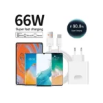 Chargeur universel Huawei 66W Original compatible avec plusieurs smartphones.