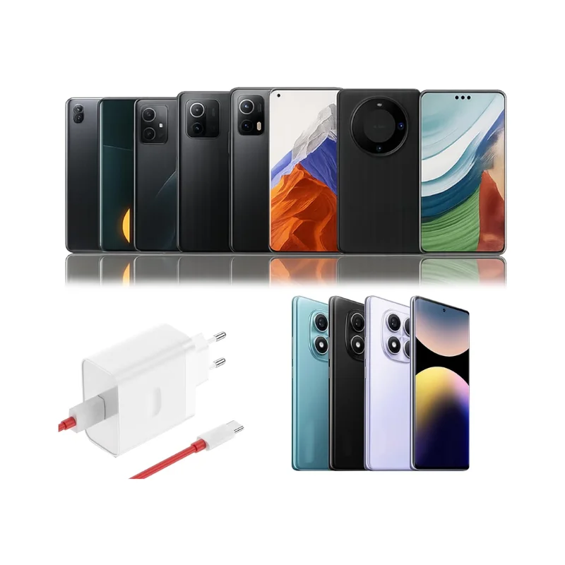 Compatibilité chargeur Oppo 100W SuperVOOC avec différents modèles de smartphones Android.